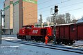 AVG freight train diesel locomotive switching in Eppingen, December 2005