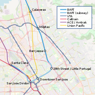 28th Street/Little Portugal station planned BART station in San Jose, California