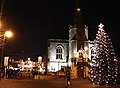 Banbury Town Hall at night.