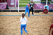 Deutsch: Beachhandball bei den Olympischen Jugendspielen 2018; Tag 6, 12. Oktober 2018; Mädchen, Platzierungsrundenspiel – Russland-Venezuela 2:0 English: Beach handball at the 2018 Summer Youth Olympics at 12 October 2018 – Girl's Consolation Round – Russland-Venezuela 2:0