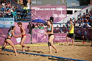 Deutsch: Beachhandball bei den Olympischen Jugendspielen 2018 in Buenos Aires; Tag 7, 13. Oktober 2018; Mädchen, Finale Argentinien-Croatien 2:0 English: Beach handball at the 2018 Summer Youth Olympics in Buenos Aires at 13 October 2018 – Girls Gold Medal Match – Argentina-Croatia 2:0 Español: Handball de playa en los Juegos Olimpicos de la Juventud Buenos Aires 2018 en 13 de octubre de 2018 – Partido por la medalla de oro femenino - Argentina-Croacia 2:0