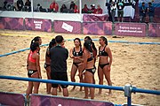 Deutsch: Beachhandball bei den Olympischen Jugendspielen 2018; Tag 5, 10. November 2018; Mädchen, Hauptrunde - Chinese Taipei (Taiwan)-Niederlande 1:2 English: Beach handball at the 2018 Summer Youth Olympics at 11 October 2018 – Girls Main Round – Chinese Taipei (Taiwan)-Netherlands 1:2