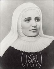Retrato de la Madre Laura exhibido en la Basílica de San Pedro el día de su canonización.