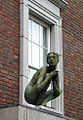 Birdy (bronze), 1997. Height 122 cm. Perched on the windowsill of 3, Crescent Hall, Mount Street, Dublin.