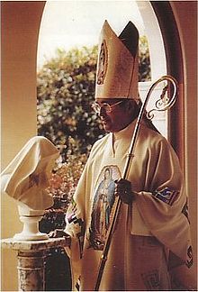Alphonse Gallegos (953) was an auxiliary bishop of Sacramento who was declared Venerable in 2016. Bishop Alphonse Gallegos.jpg
