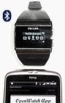 Smartwatch von Prada mit sich selbst stellender Uhrzeit über Bluetooth per Smartphone-App