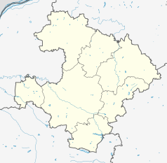 Mapa konturowa obwodu Razgrad, blisko centrum na dole znajduje się punkt z opisem „Razgrad”