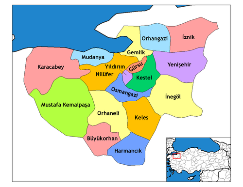 Districten van Bursa