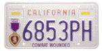 California license plate Purple Heart.gif