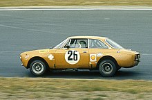 Facetti on Alfa Romeo Giulia GTAm at Nurburgring in 1973 Carlo Facetti im GTAm (Sp 1973-07-08).jpg