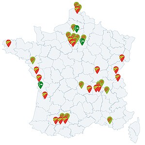 Carte des différents réseaux Alphyr en mai 2014