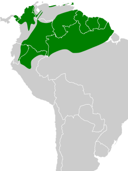 Distribución geográfica del saltarín cabecidorado.