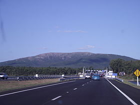 Vue sur le cerro de las Animas depuis la Route interbalnéaire.