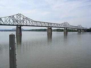 George Rogers Clark Memorial Bridge Crossing of the Ohio River between Louisville,Kentucky,and Jeffersonville,Indiana