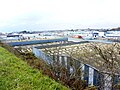 Concarneau : le port de pêche et ville close vus depuis la route menant au Passage Lanriec