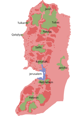 Karte des Westjordanlandes