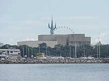 The CCP Complex from the Roxas Boulevard Cultural Center of the Philippines (CCP Main Theater) - distant view (CCP Complex, Roxas Boulevard, Pasay; 2014-10-24).jpg