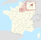 Lage des Departements Seine-Saint-Denis in Frankreich
