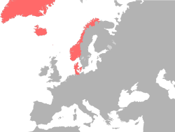 Розташування Данія-Норвегія