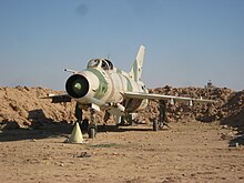 Derelict Iraqi Chengdu F-7M, a Chinese-made version of the MiG-21, at Al Asad Airbase. Derelict Iraqi Chengdu F-7.jpg