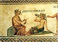 Image 10Hellenistic mosaics discovered close to the city of Paphos depicting Dionysos, god of wine (from History of wine)