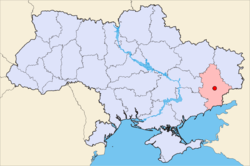 Map of Ukraine with Makiivka highlighted.