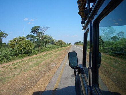 Driving on the B8 from Grootfontein to Katima Mulilo