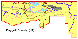 Kaart van Daggett County