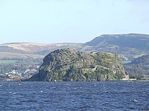 Dumbarton Rock, chief fortress of the old Kingdom of Strathclyde Dumbarton Rock - geograph.org.uk - 614476.jpg