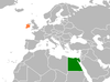 Location map for Egypt and Ireland.