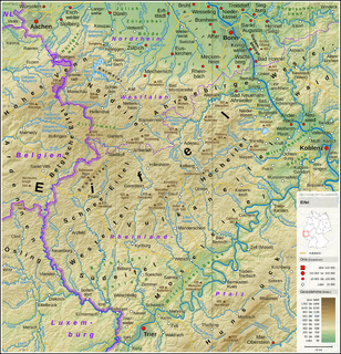 Eifel low mountain range in Germany