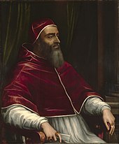 Giulio di Giuliano de' Medici, Pope Clement VII, by Sebastiano del Piombo, c.1531. Clement called Catherine's betrothal to Henry of Orleans "the greatest match in the world". El papa Clemente VII, por Sebastiano del Piombo.jpg