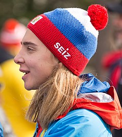 Elena Nikitina na mistrovství světa v Lake Placid 2017 (oříznuto) .jpg