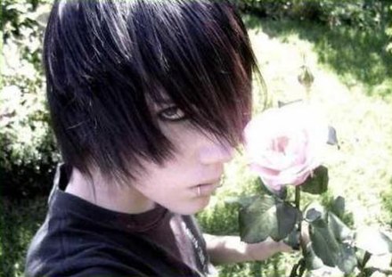 The typical 2000s emo hairstyle
