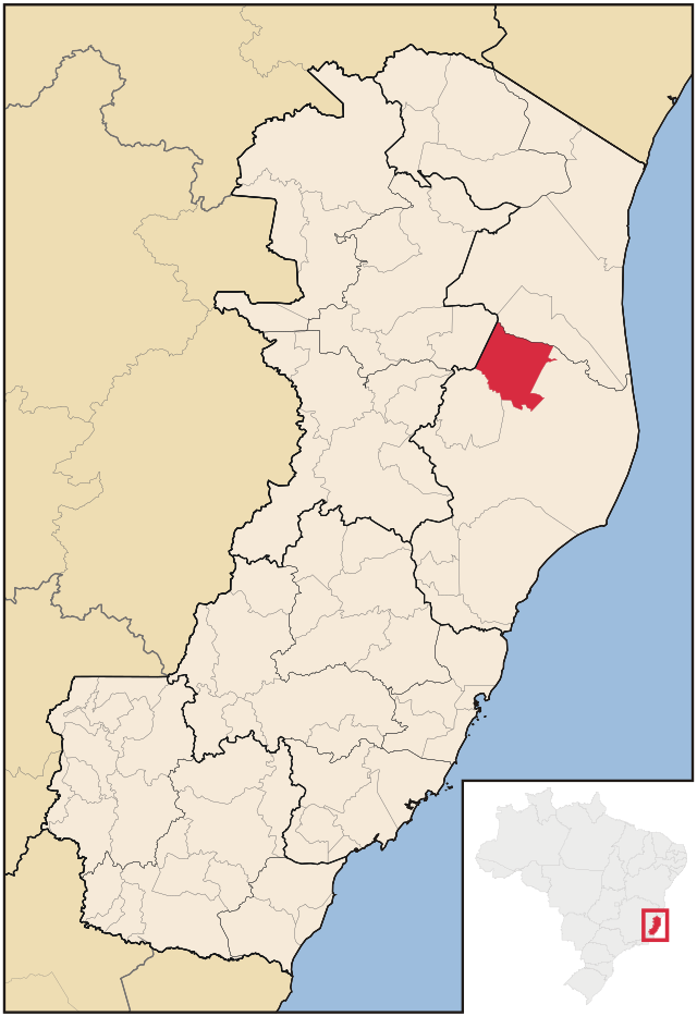 Localização de Sooretama no Espírito Santo