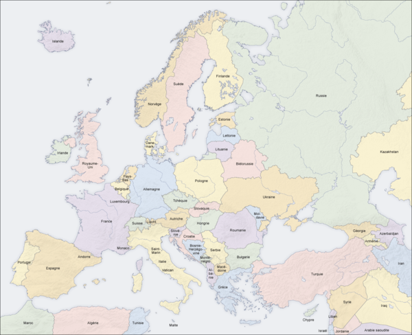 carte des pays d europe
