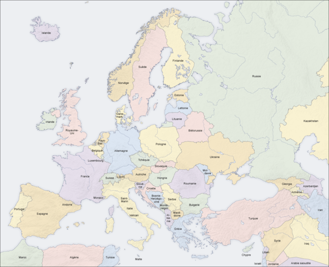 Списък На Страните В Европа По Заемана Географска Площ