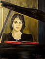 Portrait by Reginald Gray of Russian Pianist Evgenia Terentieva.collection Russian Academy of Music,London