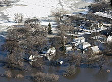 Spring flooding in Riverview area of Fargo, 2009