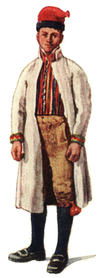 Мужской костюм деревни Нос (швед. Nås), коммуна Вансбру, иллюстрация из «Nordisk familjebok» 