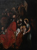Aanbidding der Wijzen door Frans Walschartz (naar Peter Paul Rubens)