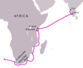 Vasco da Gama's route to India