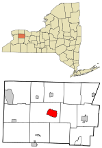 Genesee County New York incorporated and unincorporated areas Batavia (city) highlighted.svg