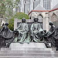 Monument, in brons, ter ere van de gebroeders Van Eyck Gent