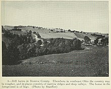 Hill farms in Monroe County, 1923 Geography of Ohio - DPLA - aaba7b3295ff6973b6fd1e23e33cde14 (page 55) (cropped2).jpg