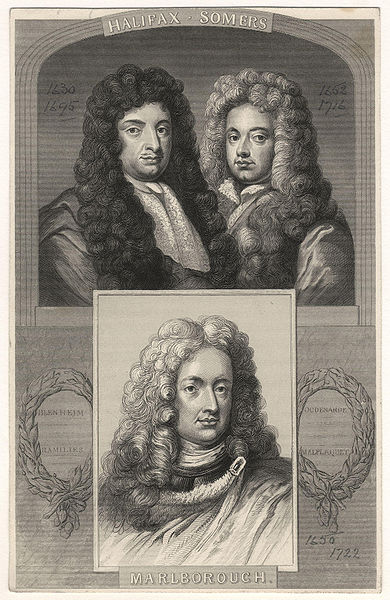 File:George Savile, 1st Marquess of Halifax; John Somers, Baron Somers; John Churchill, 1st Duke of Marlborough from NPG.jpg