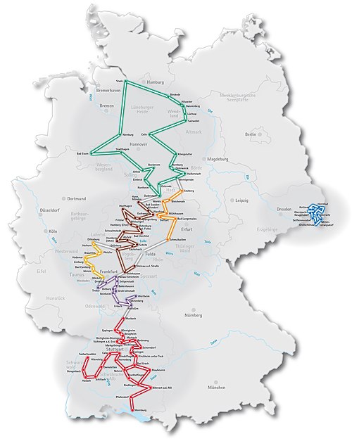 The road in its seven regional sections