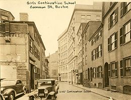 The Don Bosco Technical High School building during the early 20th Century, when it was still the City of Boston Girls' and Boys' Continuation School. Girls' Continuation School - 0403002037a - City of Boston Archives.jpg