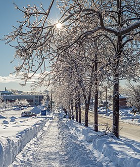 Québec with snow and glace, photo taken on January 25, and