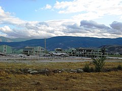 A Georgian military base near Gori largely demolished by Russian troops.